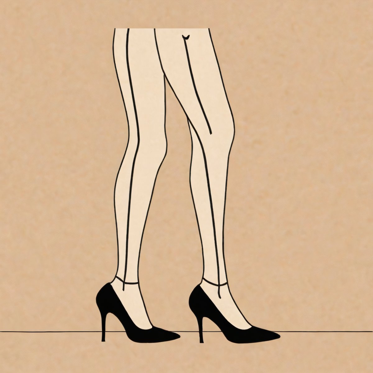 Minimalist line art print - classic feminine silhouette wall decor