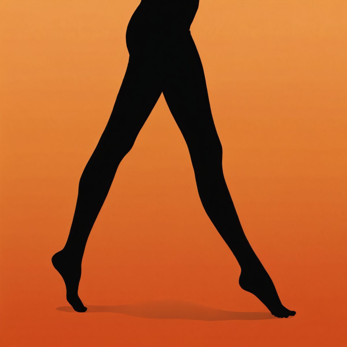 Feminine silhouette art print with elegant legs and heels - minimalist fashion wall art