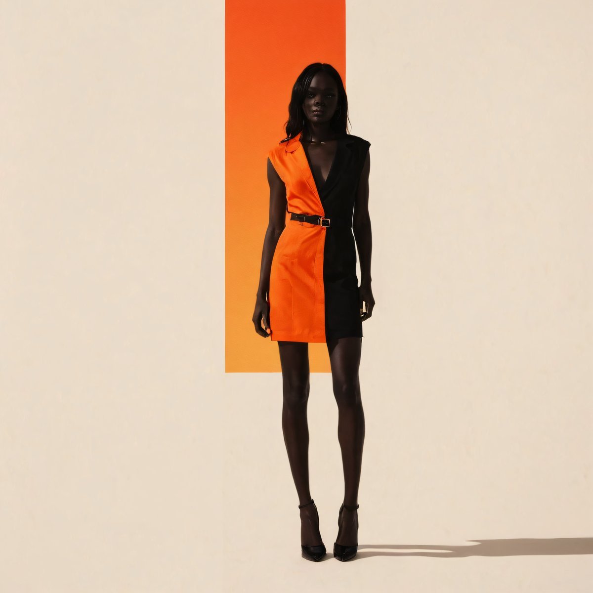 Duality - art silhouette bicolore parfait pour arrangements mur galerie présentant l'élégance féminine